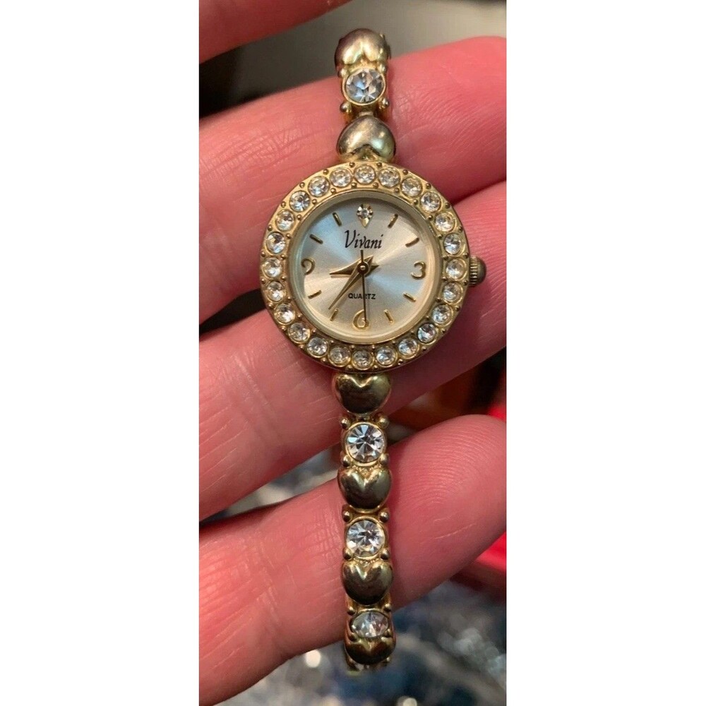 Women’s Vivani Diamond Watch CZ Embellished Heart Bracelet